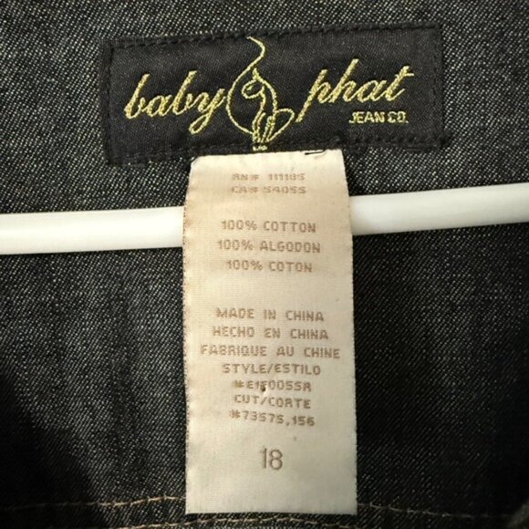 Baby Phat Womens Denim Jumpsuit Short Sleeve 100% Cotton Capri Length 18 Y2K - Picture 7 of 16